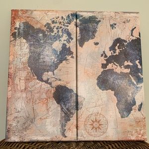 2 Piece Map Wall Decor